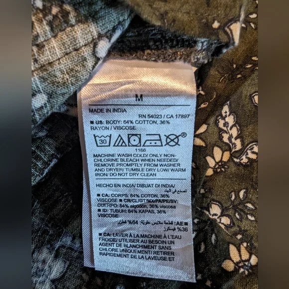 Old navy Floral peasant top with tie med - Picture 11 of 12